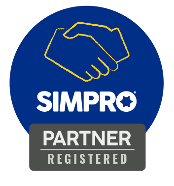Simpro registered partner badge
